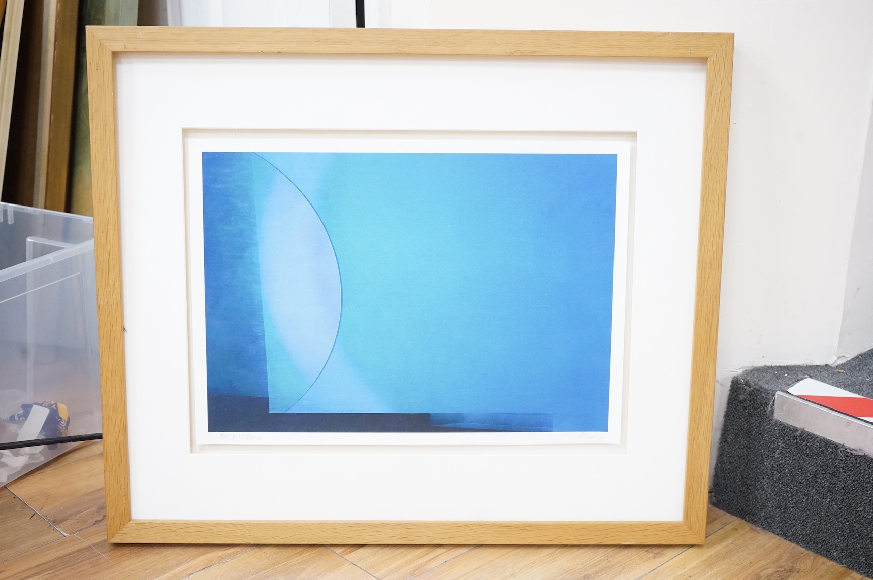 Valda Bailey (contemporary), abstract compositions to include ‘Back to Blue’, each signed in pencil, three photographic prints, largest 33 x 45cm
